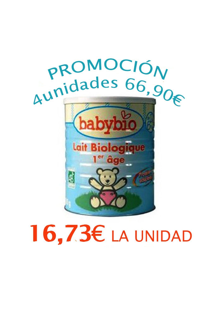 BABYBIO 1 Leche Inicio 0-6meses 4x900g 16,73€/UNIDAD